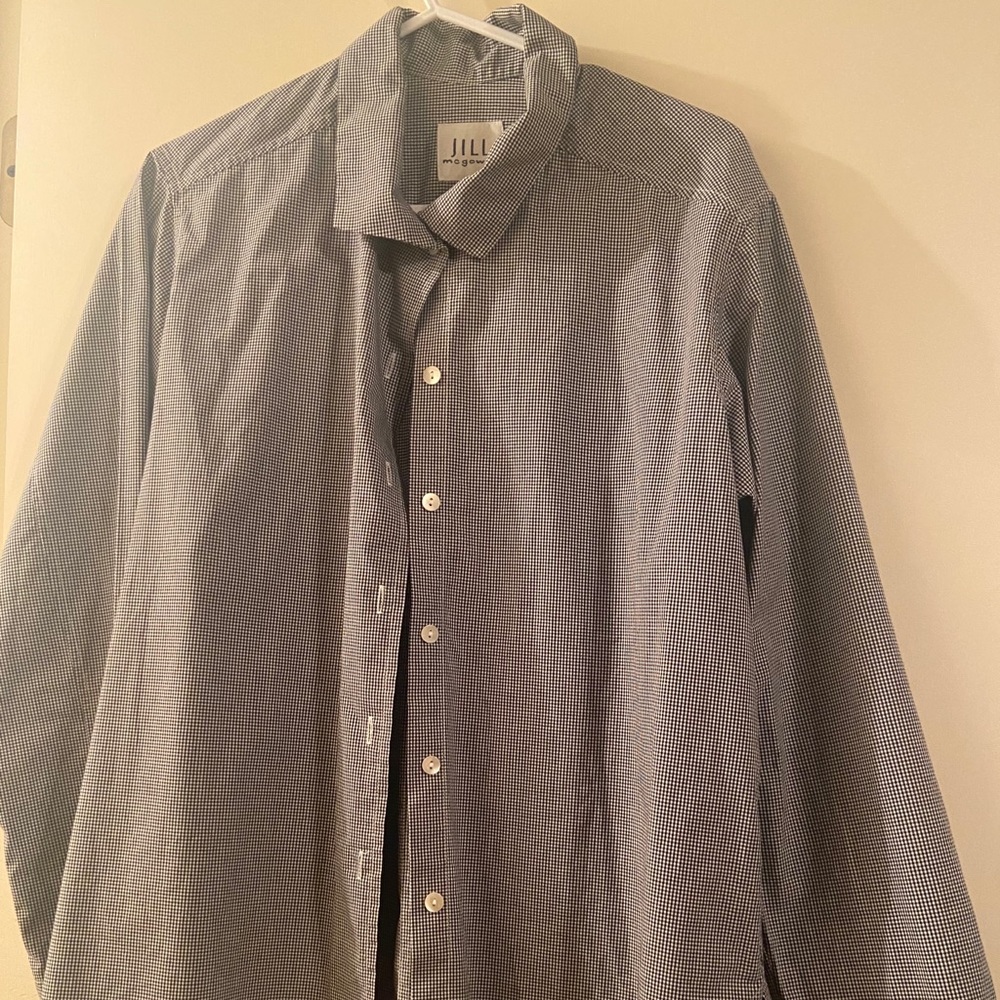 Jill McGowan patterned button up shirt (M)